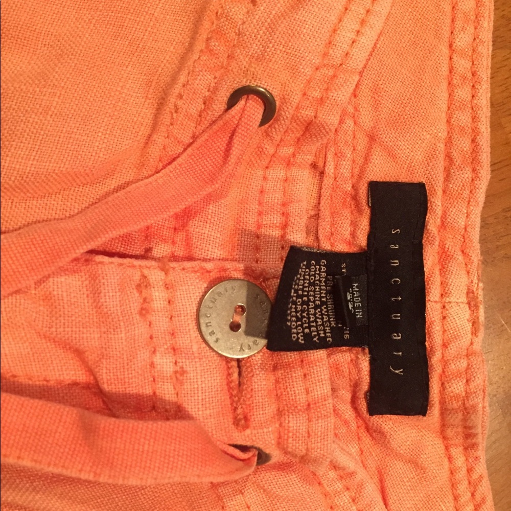 Sanctuary shorts size 29 grapefruit coral